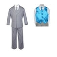 thumbnail image 2 of 7pc Baby Toddler Boy Formal Party Medium Gray Suit w/ Satin Vest & Necktie Sm-20, 2 of 4