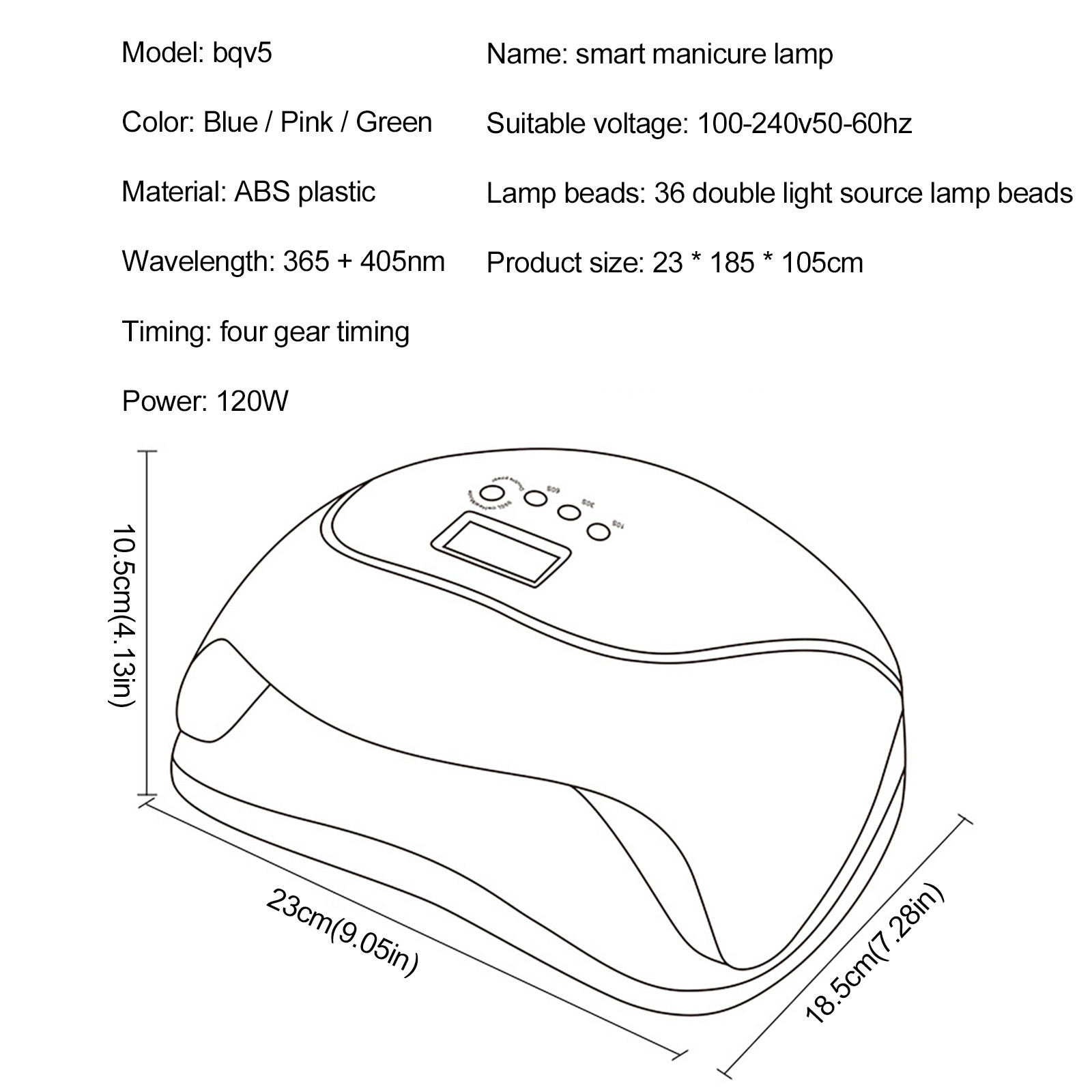 120W Led Uv Nail Lamp, Pink, Us Plug - 120W Uv Led Nail Lamp with 4 Timer Settings (10S/30S/60S/99S), Nail Lamp Easter Mother'S Day Armor Plate