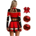 thumbnail image 2 of vastwit Women Cheer Leader Dance Crop Top with Skirt and  Accessories Cheerleading Outfits Red S, 2 of 5