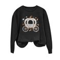 thumbnail image 7 of Arlun Halloween Funny Sweatshirt for Women Sequin Pumpkin Cart Graphic Printed Pullover Tops Long Sleeve Hoodless Shirt Casual Fall Fashion Sweatshirts for Everyday Wear Black XXXL, 7 of 7
