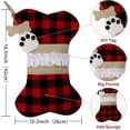 thumbnail image 2 of medias navideñas para perros, medias de arpillera con forma de hueso grande para mascotas, medias clásicas colgantes para decoraciones navideñas, 2 of 5
