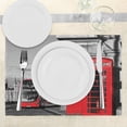 thumbnail image 3 of Ambesonne Europe Place Mats Set of 4, London Retro Phone Booth, Standard Size, Red Grey, 3 of 6