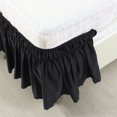 thumbnail image 3 of PiccoCasa 15" Drop Bed Skirt Dust Ruffle Wrap, Queen Black, 3 of 8
