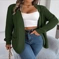 thumbnail image 2 of Womens Open Front Knit Cardigan Long Sleeve Solid Color Pocket Sweater Loose Fall Tops S, 2 of 7