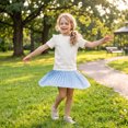 thumbnail image 2 of NIPAXO Girls T-Shirt Flutter Sleeve Cotton Blend Short Sleeve Solid Color Crewneck Tee for Girls, White, Sizes 5-6Y, 2 of 6