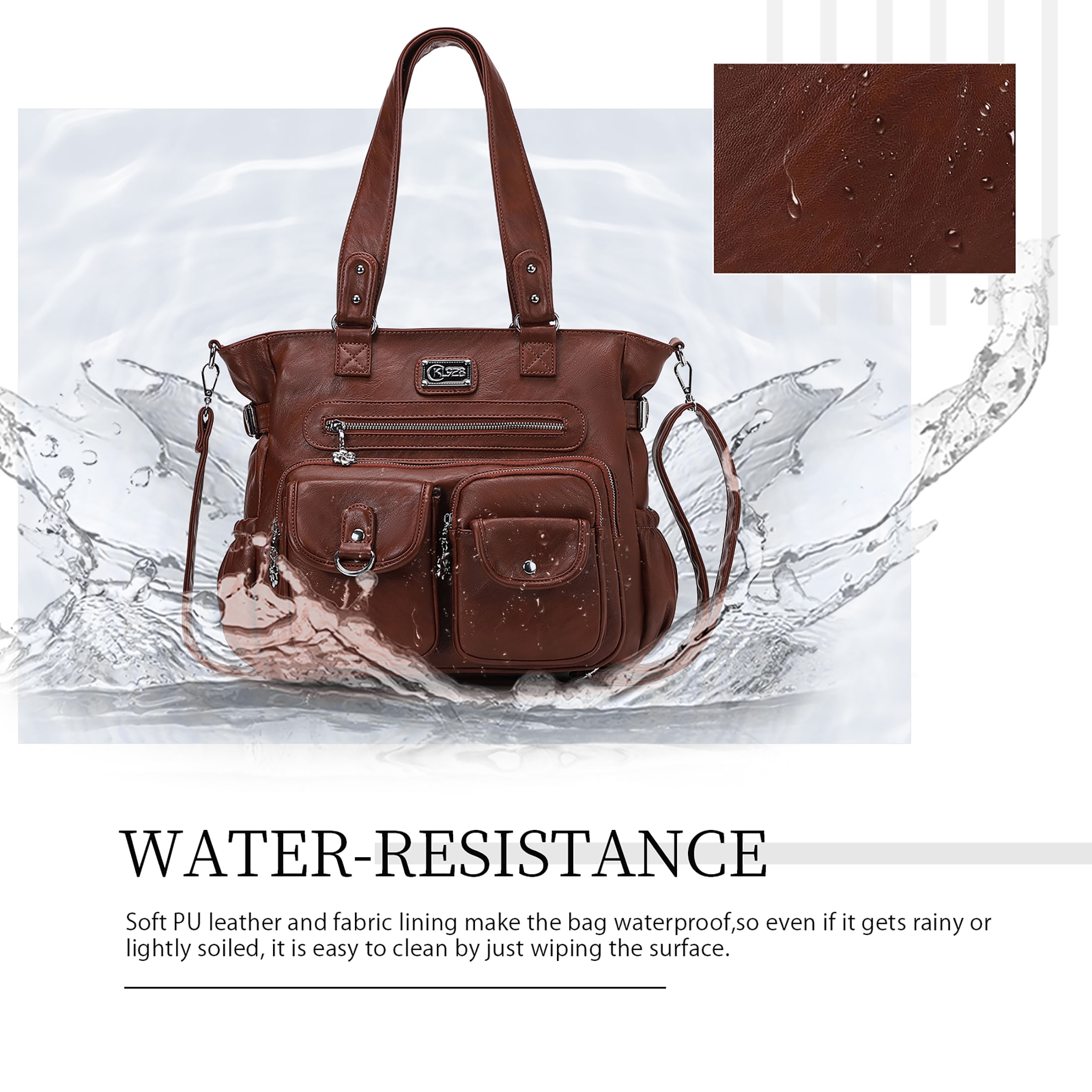 KL928 Large Purses for Women Shoulder Handbags Large Crossbody Hobo Bag for Women(Chestnut Brown)