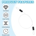 thumbnail image 4 of Cable de acero inoxidable recubierto de vinilo Uxcell con bucles, cadena de seguridad flexible para bloqueo de equipaje al aire libre, color blanco 1/8"x1.6 ft, 4 of 7