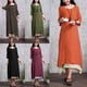 thumbnail image 3 of El vestido de la vendimia de las nuevas mujeres del vestido dividió los vestidos largos flojos ocasi Tomshoo Café/4XL, 3 of 7