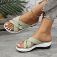 thumbnail image 4 of SACFOF Orthopedic Sandals for Women 2026 Comfortable Casual Platform Sandals with Arch Support, Open Toe Wide Casual Walking Slip on Shoes Vacation Slides Beach Summer Dressy, 4 of 6