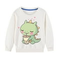 thumbnail image 4 of Mikilon Girls Clothes Size 2-9 Long Sleeve Hoodless Sweatshirts Fall and Winter Comfortable Solid Color Graphic Casual Fashion Printed Tops, 4 of 4