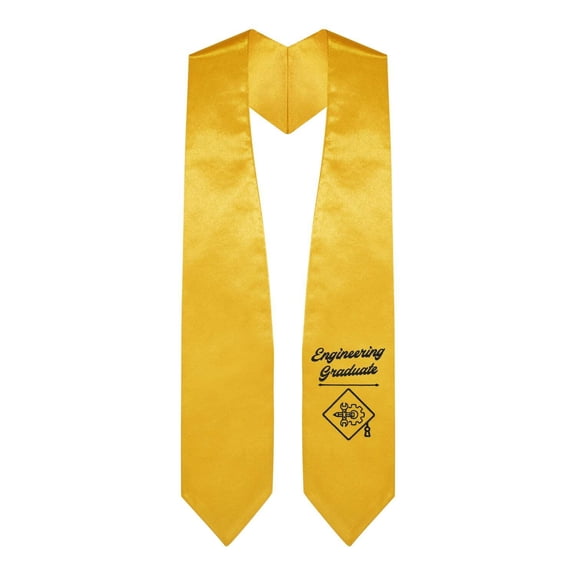 Endea Graduation Gold Engineering Graduate Stole/Sash with Classic Tips