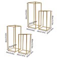 thumbnail image 2 of LOYALHEARTDY Metal Flower Stand, Stable and Durable, Gold, 4Pcs, 60x24x24 cm and 40x20x20 cm, 2 of 12