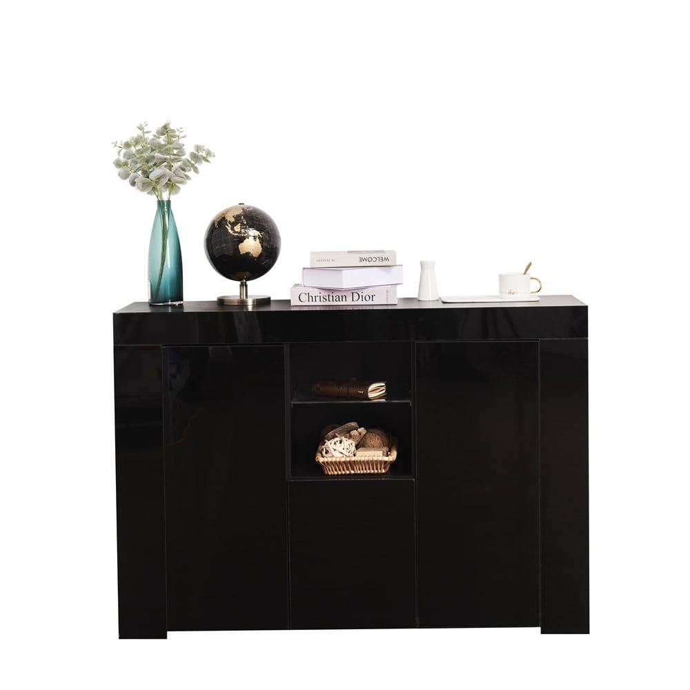 Contemporary Sideboard with Open Shelves and Drawer 2 Door