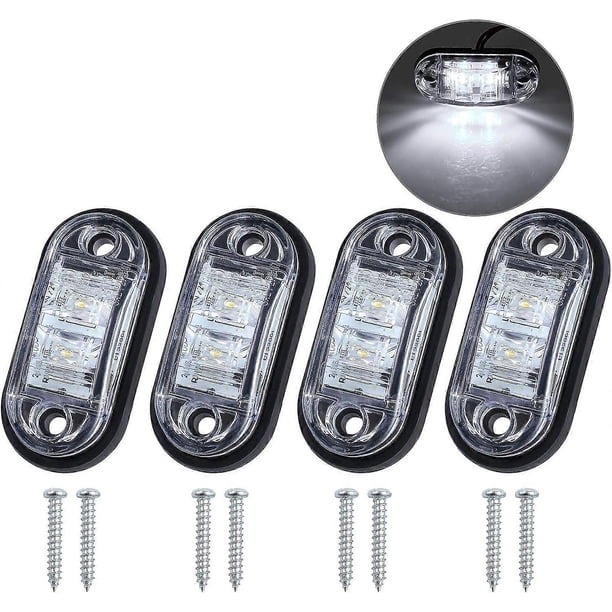 4 Pack Side Lights Front and Rear Clearance Lights LED Side Light Position Indicator Universal 12V 24V for Car Truck TrailerWhite
