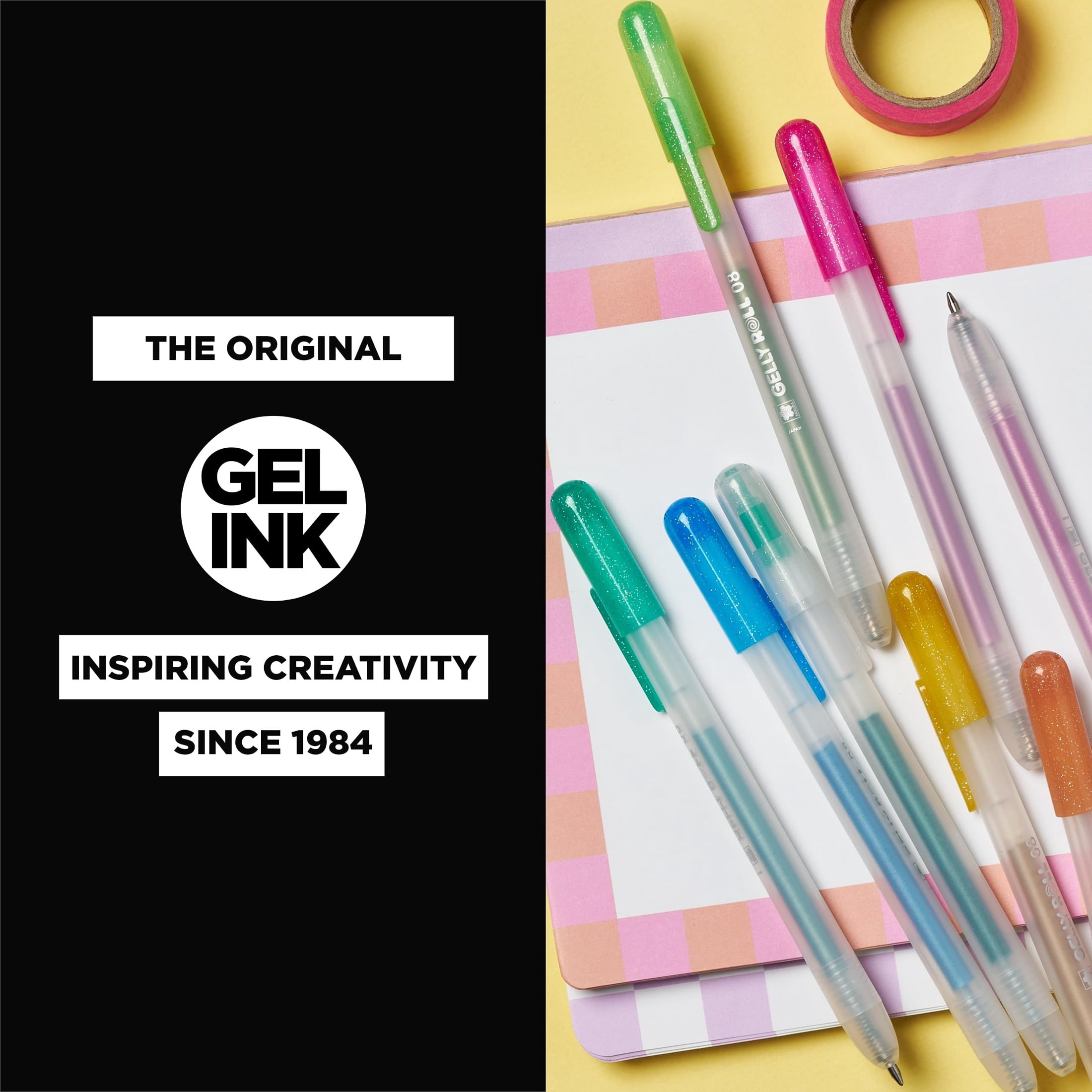 SAKURA Gelly Roll Retractable Gel Pens with Different Effects - 08 Medium Point for Journaling, Art, Calligraphy, or Drawing - 1 Case - Assorted Colored Ink - 24 Pens