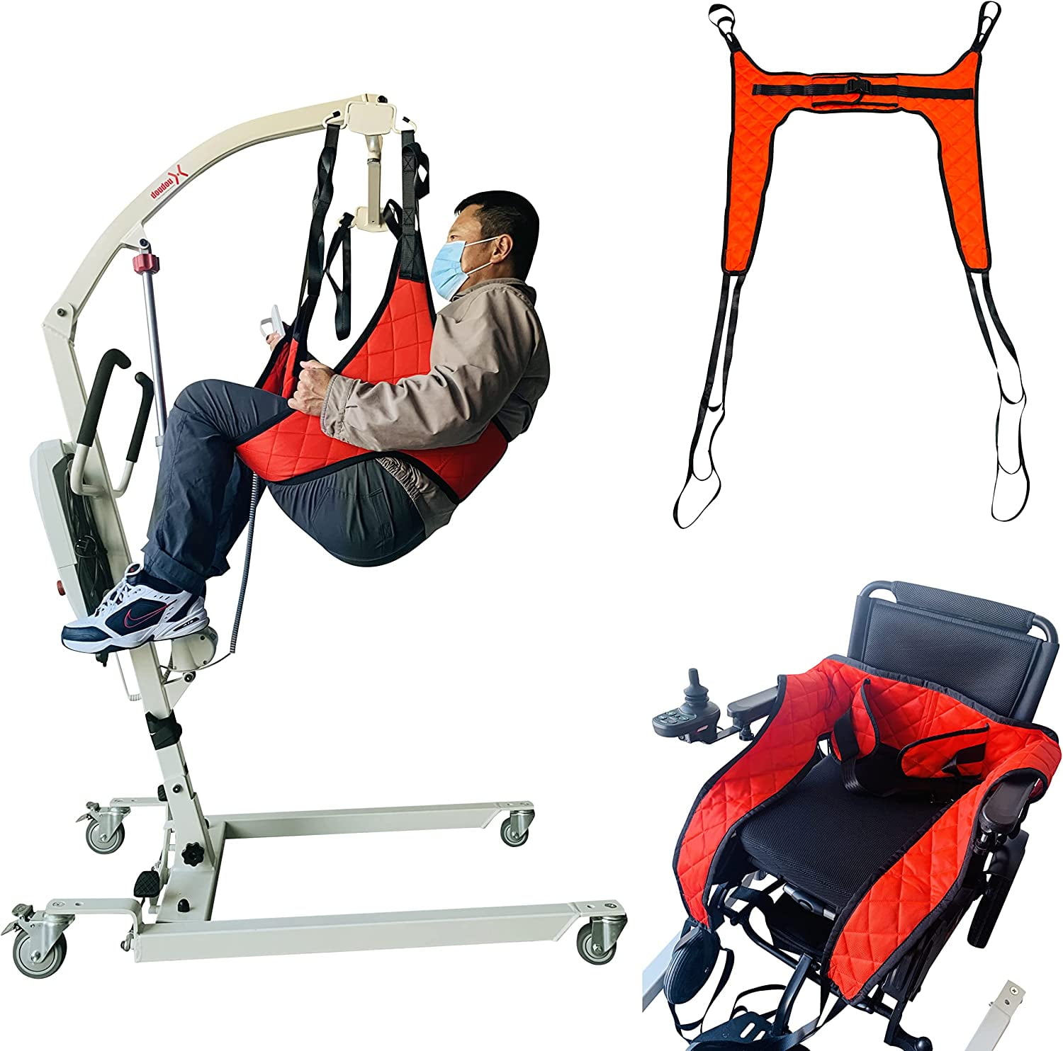 GAHACONNIE DoudouX Wheelchair Sling Hoyer Lift Sling Patient Lift Sling