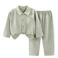 thumbnail image 2 of Lovzfmll Loungewear Set for Boys & Girls, Plaid Fleece Top & Pants, Cozy Home Wear for Toddler, 1-2 Years, 2 of 7