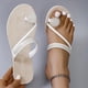 thumbnail image 1 of MKLEKYY Sandalias de Plataforma para Mujer, Sandalias de Copo de Nieve, Sandalias Elásticas Con Punta de Perla para Niñas, Sandalias Casuales Con Tiras Planas para El Hogar, Zapatillas de Playa, 1 of 4