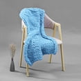 thumbnail image 1 of Rectangle Hand-woven Bulky Soft Chunky Knit Bedding Blanket Thick Yarn Knitted Sofa Throw Rug - 9 Colors, 1 of 6