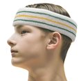 thumbnail image 4 of COUVER Premium Tennis Style Standard Size Sweatband Headband Wristbands Set - White / Green / Golden Yellow, 4 of 8