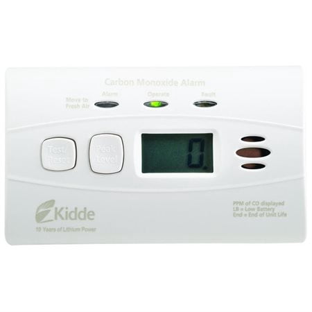 Kidde C3010D Carbon Monoxide Detector, 10-Year Worry-Free DC Sealed Lithium Battery Powered w/Digital Display
