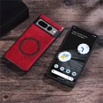 thumbnail image 3 of ELEHOLD Magnetic Leather Case for Google Pixel 8, Luxury PU Leather Ultra Slim Compatible with Mag Safe Shockproof Slim Lightweight Case for Google Pixel 8,Red, 3 of 10