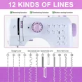thumbnail image 6 of Portable Sewing Machine for Beginners, Mini Electric Sewing Machine with 12 Stitches, Presser Foot & Pedal – For Household Crafting, Mending & Overlock, Easy to Use, 6 of 12