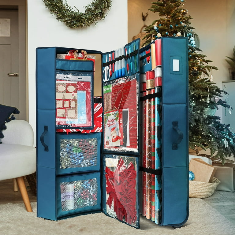 Hearth & Harbor Premium Christmas Wrapping Paper Storage Organizer
