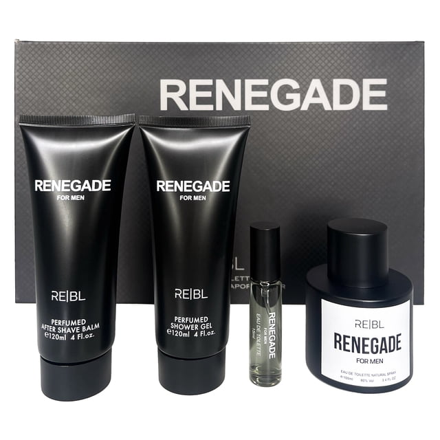 Perfume Geparlys Renegade EDT en aerosol, 100 ml, para hombre, juego de 4 piezas