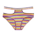 thumbnail image 2 of Gibobby Paquete de Tanga para dama Bragas de algodón de tiro medio con diseño de corazón de neón y picante para mujer, lencería Sexy ahuecada colorida(Negro,M), 2 of 3