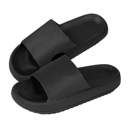 

QWZNDZGR New Couples Thick Platform Bathroom Slippers Summer Flip Flops EVA Soft Lovely Beach Ladies Slides Sandals Anti-Skid Men Slides