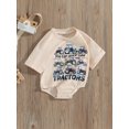 thumbnail image 2 of Infant Baby Boys Girls Farm Outfit Tractor Print Romper Short Sleeve Oversized T-shirt Bodysuit Summer Clothes, 2 of 7
