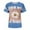 #1-Blue, variant on Summer Ladies Tops Womens Loose Blouse Tiy-Dye Print Round Neck Tshirt Print Tops
