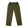 thumbnail image 6 of Lenpel Boys' School Pants Elastic High Waisted Straight Leg Pull on Pants Children Athletic Casual Trousers with Pockets(Army Green,6-7 Years), 6 of 7
