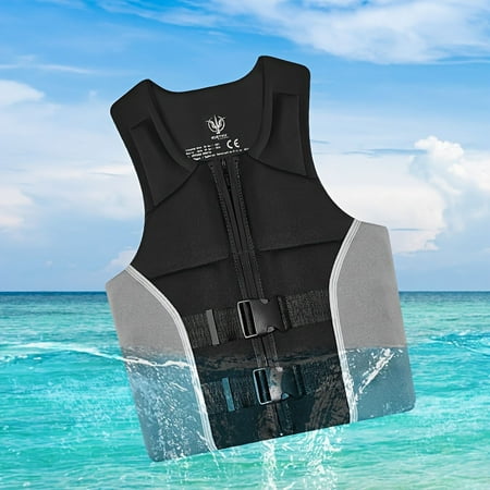 KLEYOU Buoyancy Vest 50N ISO - Zip Closure Neoprene Outer Layer EPE Foam Filled Ideal for Swimming Boating Fishing Surfing | Men s Sports Gear & Equipment with Enhanced Stretch & Safety Features