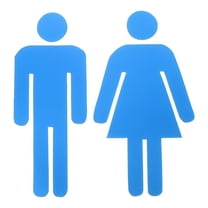 Uxcell Bathroom Sign, Acrylic Restroom Men's and Women's Gender Sign, Blue 1 Set