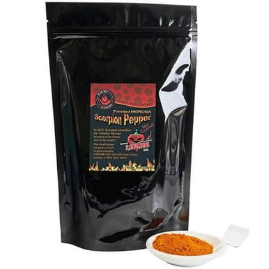 Fiery Farms Poudre de Piment Scorpion Trinidad Moruga Rouge 1 Kg/2,2 Lb Saveur Fruitée avec Chaleur Intense