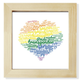 thumbnail image 1 of Rainbow Heart Love LGBT * wordcloud Pantalla de escritorio de pared de fotograma cuadrado, 1 of 4