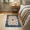 thumbnail image 3 of ODIKA 2'x3' Washable Throw Rug Door Distressed Vintage Banded Frame Lone Border Southwestern for Hallway, Study Room, Non-Slip Low Profile, Flatwoven, 3 of 7