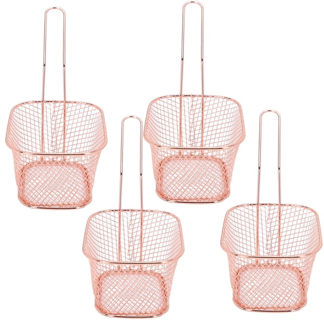 Frying Basket, 4Pcs Stainless Steel Frying Net Basket Cooking Strainer for French Fries Food Kitchen Tool