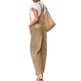 thumbnail image 5 of Women Sleeveless Denim Overall Pants Casual Loose Barrel Leg Jeans Jumpsuit with Pockets, 5 of 6