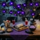 thumbnail image 4 of Guirnalda Floral Artificial De Hojas De Arce Negras Y Flores De Otoño Para Halloween, Decoración Para Fiestas En Casa Y Bodas, 4 of 6