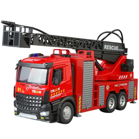 Anmyjuly Fire Truck Toy for Kids 3-5 Years Old – Firetruck Toys with Realistic Lights & Siren Sounds, Working Water Pump, Extendable Ladder, Metal Cab & Durable Design, Perfect Gift for Boys