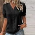 thumbnail image 3 of EIMELI Blouse Décontractée à Rayures Verticales Manches Bouffantes Style Élégant Tenue de Vacances, 3 of 6