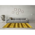 thumbnail image 3 of Ahgly Company Machine Washable Indoor Round Abstract Yellow Modern Area Rugs, 8' Round, 3 of 4