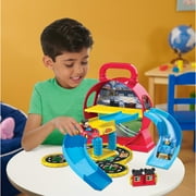 Disney Junior Mickey Mouse Stow ’n Go Garage, Figure and Vehicle Playset Baby and Toddler Toys, 11.25