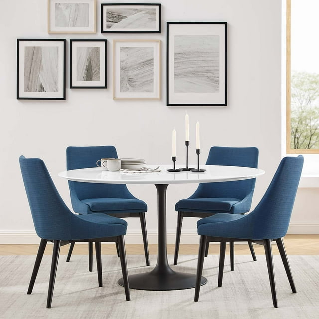 Modway Lippa Table à Manger Ronde de 54 Pouces en Noir et Blanc