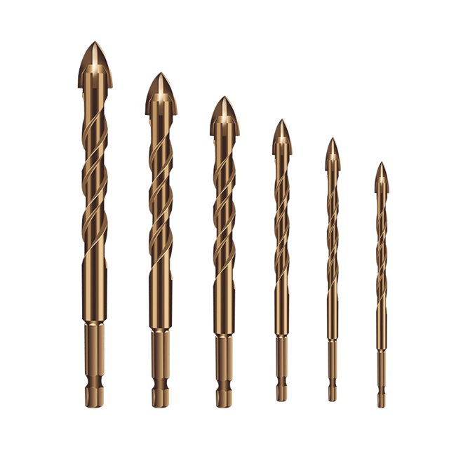 Broca Irfora Juego de brocas de 5 uds., Vástago hexagonal de carburo cementado para vidrio, azulejo de cerámica suave, espejo, plástico, madera de ladrillo Irfora Broca