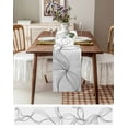 thumbnail image 3 of ERUNPONLY Modern White Table Runner - 72 Inch Long Minimalist Abstract Ribbon A Sketch Rt Cotton and Linen Blended Dress Scarves Farmhouse Table Runner for Kitchen Dining, Coffee Table, 13"x72", 3 of 8