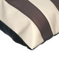 thumbnail image 2 of Cream Decorative Throw Pillow Covers 16x16 inch (40x40 cm), Faux Leather Decorative Zippered Pillow Covers, Striped, Modern Handmade Pillowcases - Alternating Choco, 2 of 3